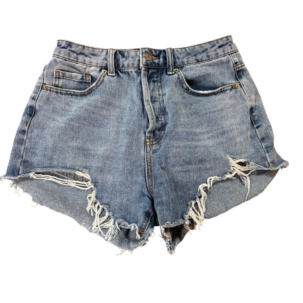Wild Fable Womens High Waisted Distressed Denim‎ Shorts Light Wash Blue Size 2